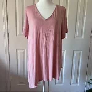 Lisa Rinna | Pink Short V-neck Sleeve Top w/ Chiffon Cape | Size L NWOT